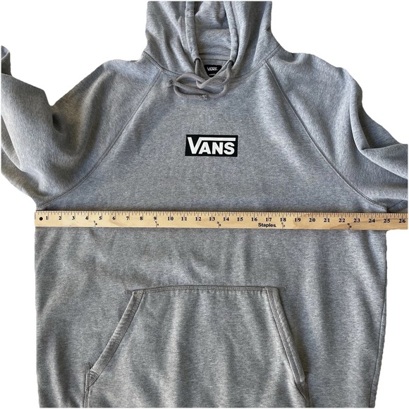 Vans Hoodie Mens XXL Gray Versa Fleece Long Sleeves Pocket Sweatshirt Skater - Picture 12 of 14